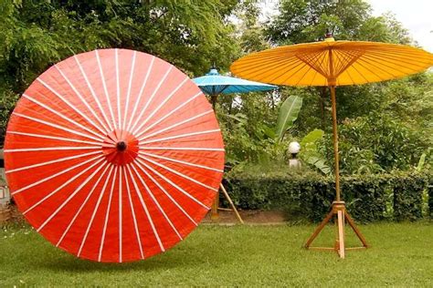 พัดผ้า สีพื้น | Chiang Mai Umbrella