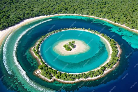 Premium AI Image | Aerial shot of the Blue Hole a natural phenomena and ...