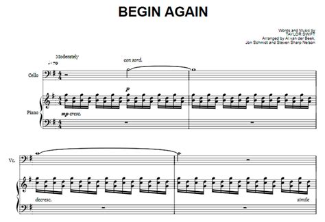 Taylor Swift-Begin Again Free Sheet Music PDF for Piano | The Piano Notes