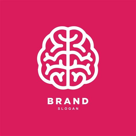 Premium Vector | Simple outline brain logo design vector