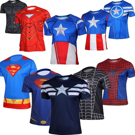 Mens Marvel Comics Superhero T-Shirt Costume Jersey Tee Running Rider ...