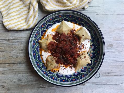 Turkish Manti with Yogurt and and Brown Butter Tomato Sauce