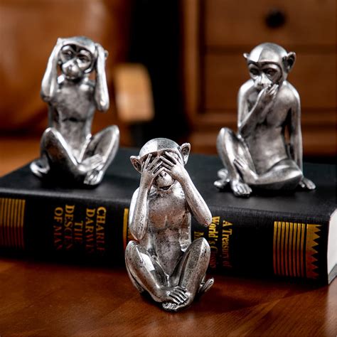 3 Wise Monkeys Statue - Hear no Evil See no Evil Speak no Evil Monkeys ...