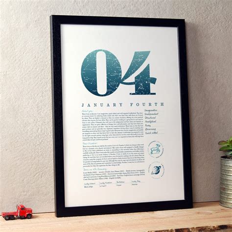 January 4th Birthday Print - Make it with Words