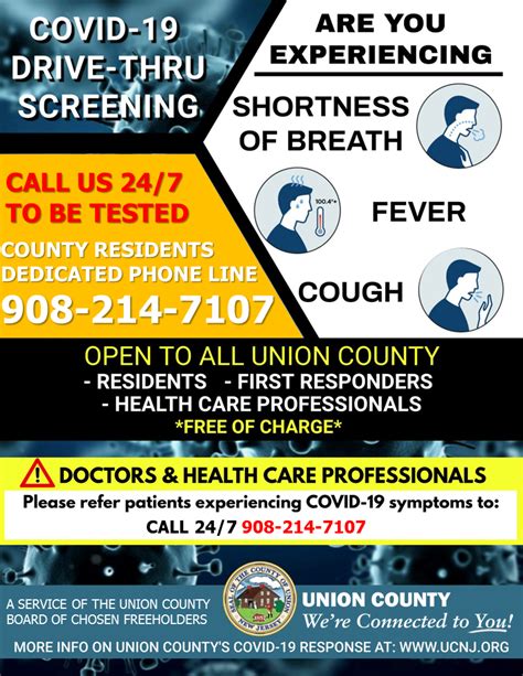 New Guidelines for Union County COVID-19 Test Center – County of Union