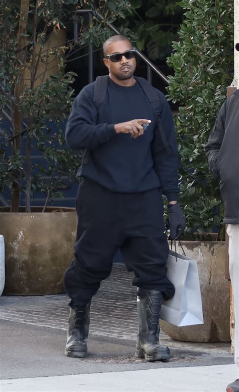 Kanye West Dons an All-Black Outfit Paired With Tall Black Boots ...