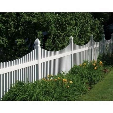 PVC WHITE VINYL PICKET FENCING 4' HIGH X 8' WIDE - STRAIGHT OR SCALLOP ...