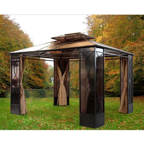 Sunjoy Aluminum Steel Hardtop Gazebo | Pergola Design Ideas