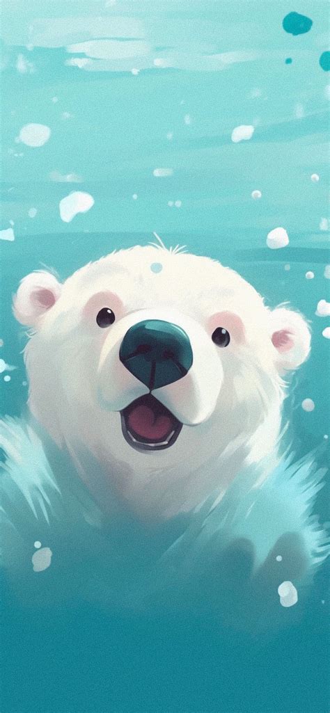 Polar Bear Cute Blue Wallpapers - Aesthetic Cute Bear Wallpapers