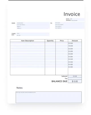 Free Blank Fillable Invoice Template - Templates Printable Free