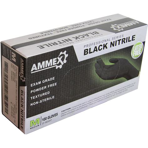 Black Nitrile Gloves (100 Gloves/Box) - Industrial Safety Products