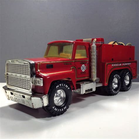 Nylint Rescue Pumper Fire Truck, 17" Nylint Fire Engine # 875 Ford 9000, Pressed Steel Metal Toy ...