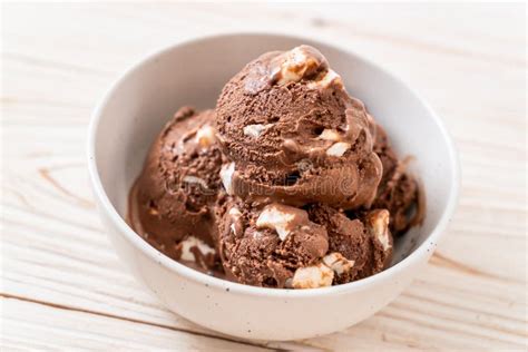 Chocolate Ice-cream with Marshmallows Stock Image - Image of chocolate ...