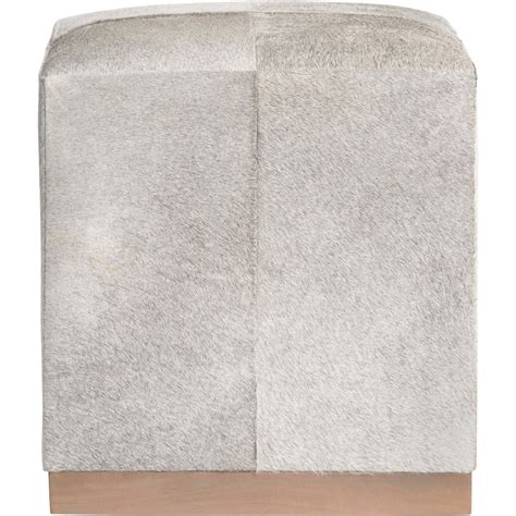 Felix Small Leather Ottoman, Frosted Hide – High Fashion Home