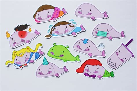 BLOB FISH Stickers Pack by Silly Possums cute stickers / | Etsy