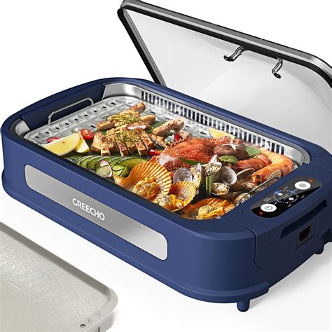 Buy GREECHO Smokeless Indoor Grill, 6 Heat Settings Digital Temperature ...