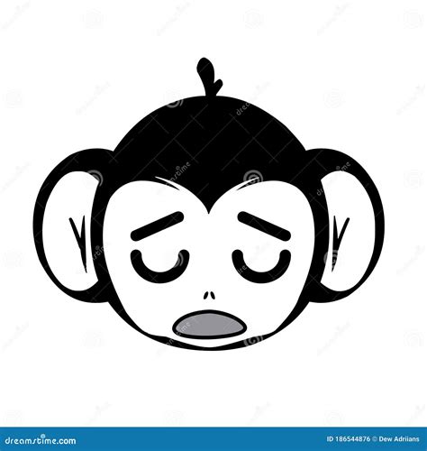 Emoji Cute Monkey Sad stock vector. Illustration of icon - 186544876