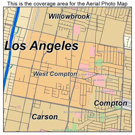 Aerial Photography Map of West Compton, CA California