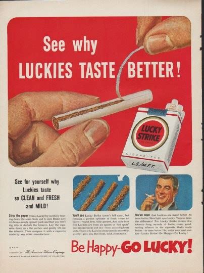 1952 Lucky Strike Cigarettes Vintage Ad "Luckies Taste Better"