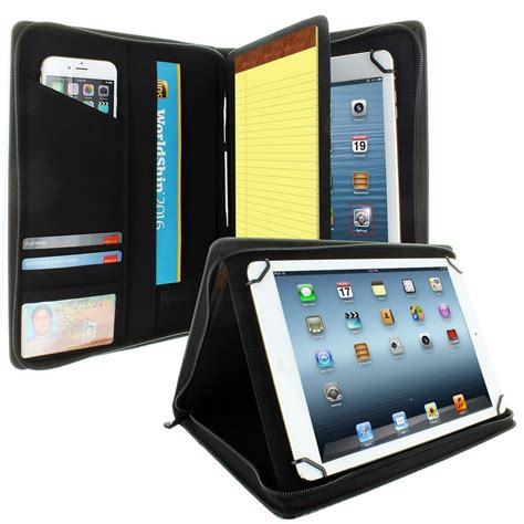 KHOMO Universal Tablet Pad Folio Zippered Case fits Tablets 8.5" up to 11" Inches - Carbon Fiber ...