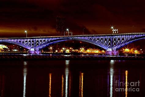 Peace Bridge at Night Photograph by Daniel J Ruggiero