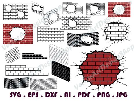 Brick Wall 2 SVG, Brick Wall Svg, Bricks Svg, Brick Wall Clipart, Brick Wall Files for Cricut ...