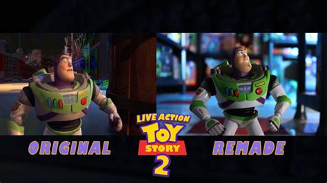 Live Action Toy Story 2 - Buzz Lightyear Al's Toy Barn - Comparison - YouTube