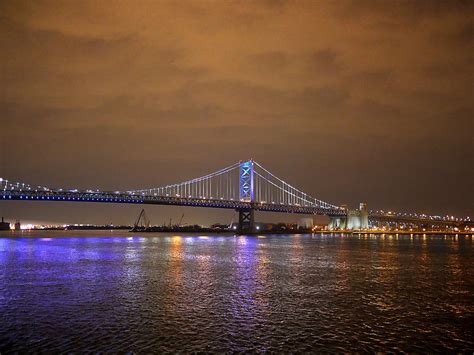 Philadelphia - Ben Franklin Bridge at Night Photograph by Richard Reeve ...