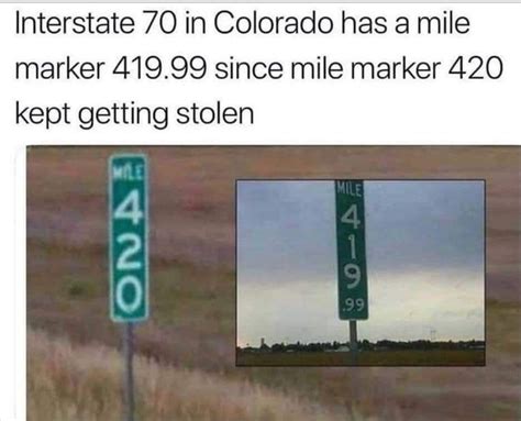 Interstate 70 in Colorado has a mile marker 419.99 since mile marker ...