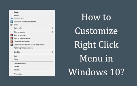 Add or Delete Items from Right-Click Context Menu in Windows – WebNots