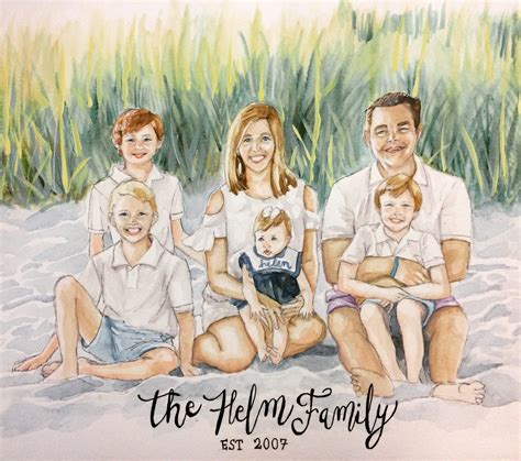 Family Painting Watercolor Family Portrait Group Drawing | Etsy