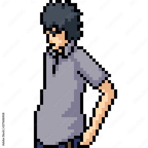 vector pixel art man pose Stock Vector | Adobe Stock