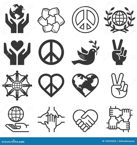 Peace And Love Symbol Icons. Vector Llustrations | CartoonDealer.com ...