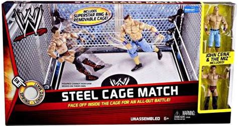 WWE Wrestling Playsets Steel Cage Match Exclusive Action Figure Playset Mattel Toys - ToyWiz