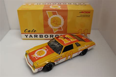 Cale Yarborough Dual Autographed w/Junior Johnson #11 Holly Farms 1:24 Nascar Diecast Bank