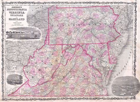 File:1863 Johnson Map of Virginia, Maryland, Delaware ^ Pennsylvania - Geographicus - PAWAVAMDDE ...