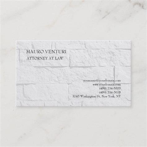 Elegant Brick Wall Plain Professional Minimalist Business Card | Zazzle