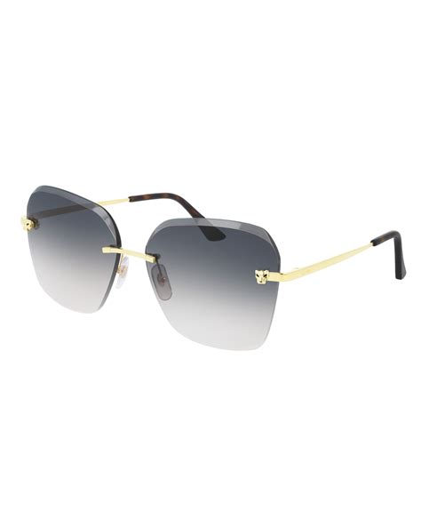 Cartier Rimless Geometric Metal Sunglasses | Neiman Marcus