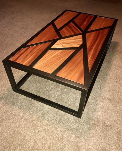 Steel wood coffee table | Muebles de metal, Escritorio de madera y metal, Mesas madera y hierro