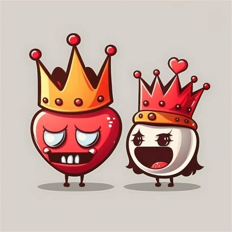 Premium AI Image | Funny Cartoon Drawing of a Crowned King and Queen ...