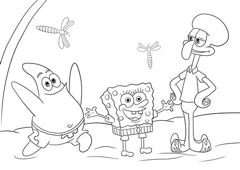 Spongebob Patrick Squidward Coloring Pages Fun Patrick Star And | The ...