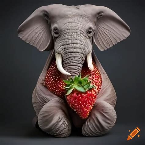 Strawberry elephant sculpture