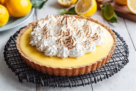 Gluten Free Lemon Custard Cream Tart With Swiss Meringue | Olive & Mango