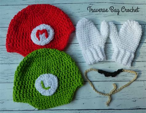 Crochet Mario and Luigi costume - Traversebaycrochet.com