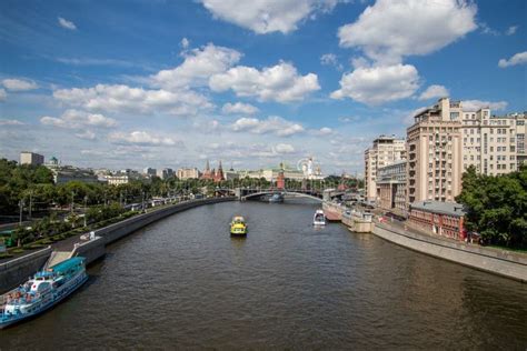 Moskva river editorial image. Image of ship, clouds, church - 81612115