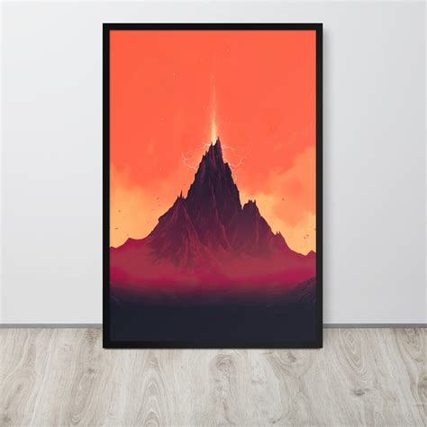 Mount Doom Framed Poster // Eruption of Shadows // Lord of the - Etsy