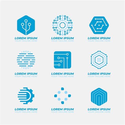 Free Vector | Flat design electronics logo templates