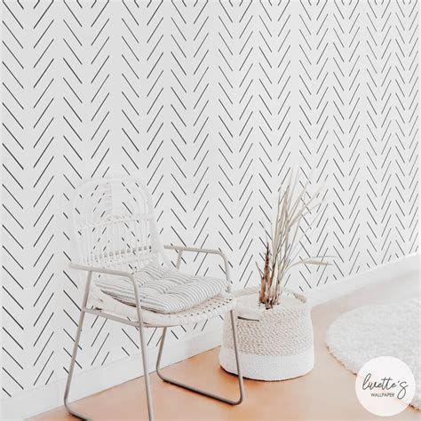 Delicate Herringbone Wallpaper Gender Neutral Baby Nursery | Etsy