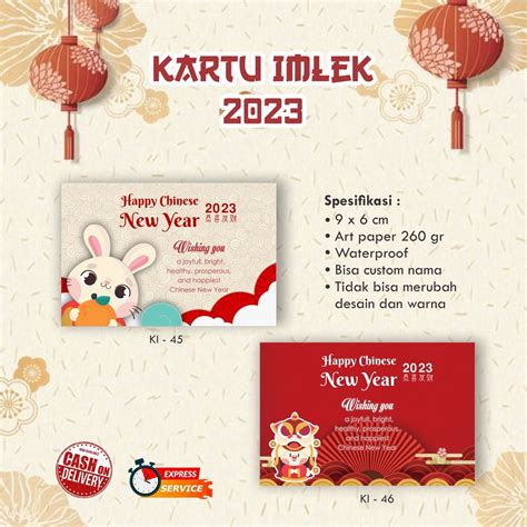 Jual Kartu imlek 2023 / Imlek card / Kartu sinchia / kartu ucapan imlek / Imlek Tag | Shopee ...