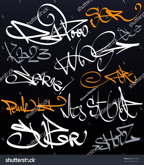 Graffiti Tag Wall Stock Vector Illustration 89361250 : Shutterstock